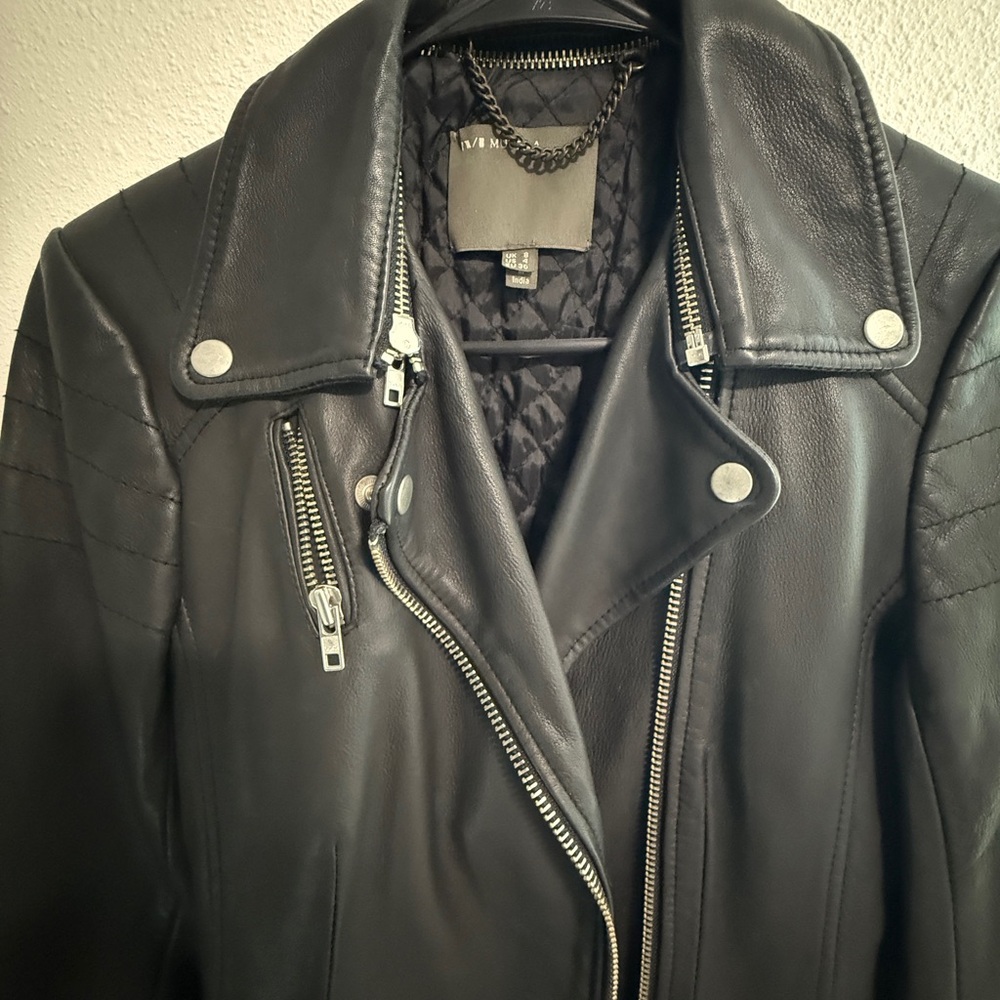 Muubaa Black Leather Moto Jacket - Picture 5 of 6